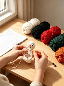1 Set DIY Christmas Spiral Crochet Ornament Kit, Handmade Santa Claus Snowman Christmas Tree Hanging Decor, Crochet Doll Set, Suitable For Beginners, Holiday Handmade Gift - A-multi-color - View 6