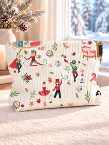 New Nutcracker Print Makeup Bag | French Print Travel Organizer | Travel Essentials | Poolside Must-Have | Toiletry Bag | Pool Storage Bag | Mother's Day Gift | Teacher's Day Gift | Suitable For Moms, Teachers, Friends And Nurses | Home Essentials | Graduation Gift | Easy To Clean Design | Portable Makeup Bag - Multicolor - View 1
