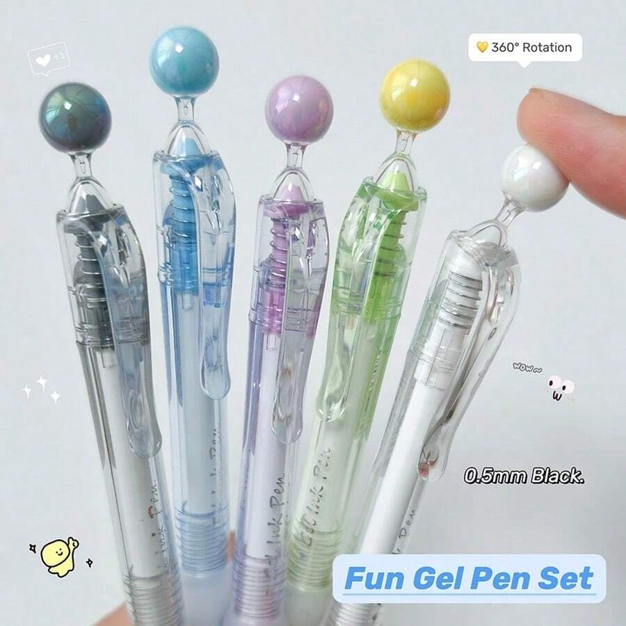 5pcs-One Of Each Model0.5mm-Black OilABS Plastic (ABS Resin) Gel Pen - 5pcs-one Of Each Model - View 1