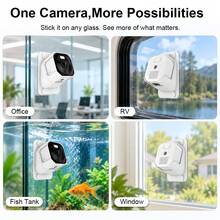 WiFi Smart Window Sticker Camera, Home No-Drill Monitoring Camera, 1080P HD Night Vision, Two-Way Audio, Mobile Remote Human Detection, Indoor Security Camera - White - View 10