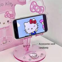 Hasbro 1pc Hello Kitty Phone And Tablet Stand, Cute Pink Adjustable Height Folding Gooseneck Holder With Classic Hello Kitty Logo, Suitable For Smartphones And E-Readers, Ideal Gift Choice - A - View 7