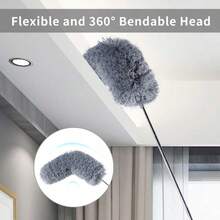 Adjustable And Bendable Microfiber Duster Iron Alloy Material - Washable, Duster 1/2/3pcs Set Bendable Duster With 100-Inch Extension Pole, For Cleaning High Ceilings, Fans, Blinds, Cobwebs, Furniture, Cars - Dust Collector - View 13