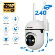 szsinocam 1296P WiFi PTZ Security Camera, 2.4G Wireless Home Surveillance Camera, Two-Way Audio, Full Color Night Vision, AI Human Motion Detection - White - View 1