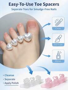 4/2/1pc Pearl Bubble Toe Separators, Round Head Toe Spreading Design, Non-Stick Nail Polish Coating Toe Separators, Portable Nail Art Tool, Suitable For Salon Or Home Foot Care Nail Painting - Multicolor - View 8