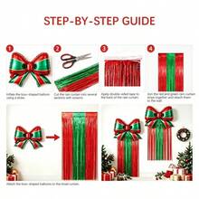 Christmas Bow Balloons 4 Packs, Red Green Foil Balloons For Holiday Party, Christmas Tree, New Year, Home Decor, Photo Booth Props, Birthday Supplies - View 7