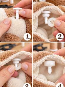 White Plastic Joint Set For Dolls, 12 Sets Of Multiple Sizes, Suitable For Making Bear Doll Limbs And Head Accessories - Multicolor - View 7