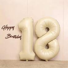 40-Inch Digital Balloon Birthday Anniversary Party Decoration Aluminum Foil Balloon For Birthday Party Decoration,Christmas - Cream - View 6