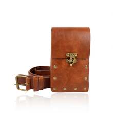 Set Aksesori Kostum Viking Abad Pertengahan: Korset Kulit PU dengan Tali Pengikat, Tas Pinggang, Dompet Koin Serut, Klip Rok untuk Pameran Renaissance. - A - View 4