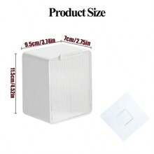 Fashion Striped Plastic Wall-Mounted Cosmetic Storage Box | Flip-Top Cotton Swab Holder - Qtip Storage Can | Suitable For Daily Home Bathroom Room Accessories | Makeup Organization And Storage | Lipstick Stand & Display Box - Home Decor - Multicolor - View 5