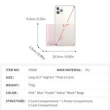 Women's Trifold Short Wallet, Cute 3D Fruit Decor PU Material, Multiple Card Slots With Photo Window, Sweet Fashionable Small Wallet, Suitable For Daily Use - Multicolor - View 5