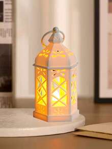 LED Hexagonal Lantern, Holiday Atmosphere Candle Light, Vintage Creative Night Light, Suitable For Holidays, Living Room, Bedroom, Party, Birthday, Gift, Desktop Decoration Ornament Night Light - Decorative Lights - View 3