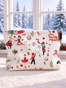 New Nutcracker Print Makeup Bag | French Print Travel Organizer | Travel Essentials | Poolside Must-Have | Toiletry Bag | Pool Storage Bag | Mother's Day Gift | Teacher's Day Gift | Suitable For Moms, Teachers, Friends And Nurses | Home Essentials | Graduation Gift | Easy To Clean Design | Portable Makeup Bag - Multicolor - View 4