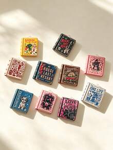 20pcs Colorful Magic Book Pendants, Vintage Distressed Style Hanging Charms, Suitable For DIY Jewelry Making And Handmade Crafts, Earrings, Necklaces, Bag Charms, Keychains, Phone Case DIY Sticker Material - Multicolor - View 3
