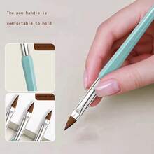 3pcs Nail Art Brush Set, Suitable For Nail Painting, Coating, Outlining Your Perfect Nail Style - Baby Blue - View 2
