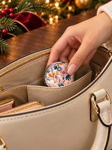 Foldable Wallet Hook, Suitable For Dining Table Floral Metal Handbag Hanger, Portable Foldable Bag Holder, Desktop Edge Hook, Keeps Wallet Off The Ground Anti-Slip Pad, Suitable For Cafe, Restaurant, Office, Home, Christmas Gift, Beautiful Wallet Accessory - Multicolor - View 10
