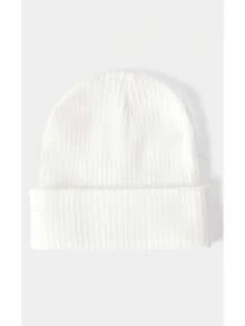 Noxbound 1pc Warm Double Layer Knitted Beanie Hat, Unisex Plain Color Hat Suitable For Spring, Autumn & Winter, Couples - A - View 6