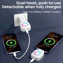 140W Type-C Fast Charging With Auto Shut-Off, Overcharge Protection For Battery, Suitable For Night Charging, Black & White - Multicolor - View 4