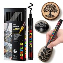 Flysea Classic Push-Button POSCCA Marker, New ZX-1804 Color Series Solid Color 4pcs/Box, Suitable For Holiday/Christmas/New Year Marking, Applicable To Most Surfaces, Acrylic Marker 12/24 Colors, Vibrant Colors And Smooth Writing, Excellent Performance, Cost-Effective, High-Performance Back To School Marker - Sets - View 11