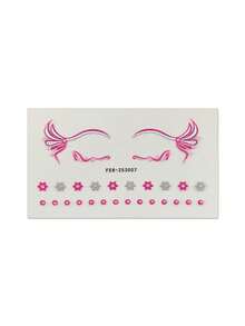 1pc Pink Glitter Butterfly Eyeliner Sticker, Self-Adhesive Glitter Rhinestone Eye Patch, Face Glitter Accessory, Suitable For Music Festival, EDM Party, Christmas, Cosplay, Stage Makeup DIY - Multicolor - View 9