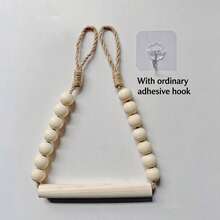 1pc No-Drill Wall-Mounted Rope Toilet Paper Holder With Hook, Kitchen Wall-Mounted Paper Towel Rack, Modern Home Style Bathroom Accessory, Woven Toilet Paper Holder, Bohemian Rope Decor, Hanging Toilet Paper Roll Holder. Paper Towel Holder. Kitchen Paper Towel Rack. Bathroom Towel Rack. Kitchen Decor. - Multicolor - View 14