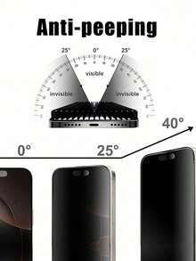 Mr. War Gorilla 2pcs Matte Anti-Peeping Tempered Glass Screen Protector[Matte Surface Texture]Smooth Touch, Resistant To Fingerprints And Water Stains, Only Supports Side Anti-Peeping, Effectively Protects Privacy, Open Hole Design Does Not Block Camera, High-Definition Lossless Image Quality For Photos And Videos, Compatible With IPhone Duo/18promax/18pro/18/17e/17 Pro Max/17 Pro/17Air/17/16 Pro Max/16 Pro/16 Plus/16/15 Pro Max/15/14/13/12 And Other Models. - Black - View 3