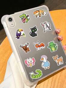 somoving 100pcs Cartoon Animals Sticker Aesthetic Cute Graffiti Decals For Laptop Luggage Computer Scrapbook Stationery Phone Sticker Kids Gifts - Multicolor - View 8