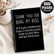 1pc Of Humorous Boss'S Day Spiral Notebook Travel Journal, Ideal For Work And Office Planning, Appreciation Gifts For Employees And Company Teams, Meeting Notepad, Thank You Gifts For Colleagues And Leaders - One Book (50 Pages, 100 Pages) - View 1
