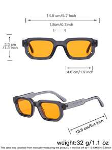 1 PC Men's Lightweight Square Fashion Glasses Solid Color PC Frame Soft Tinted Lens Casual Chic Style For Daily Street Travel Look With Glasses Box - Multicolor - View 9