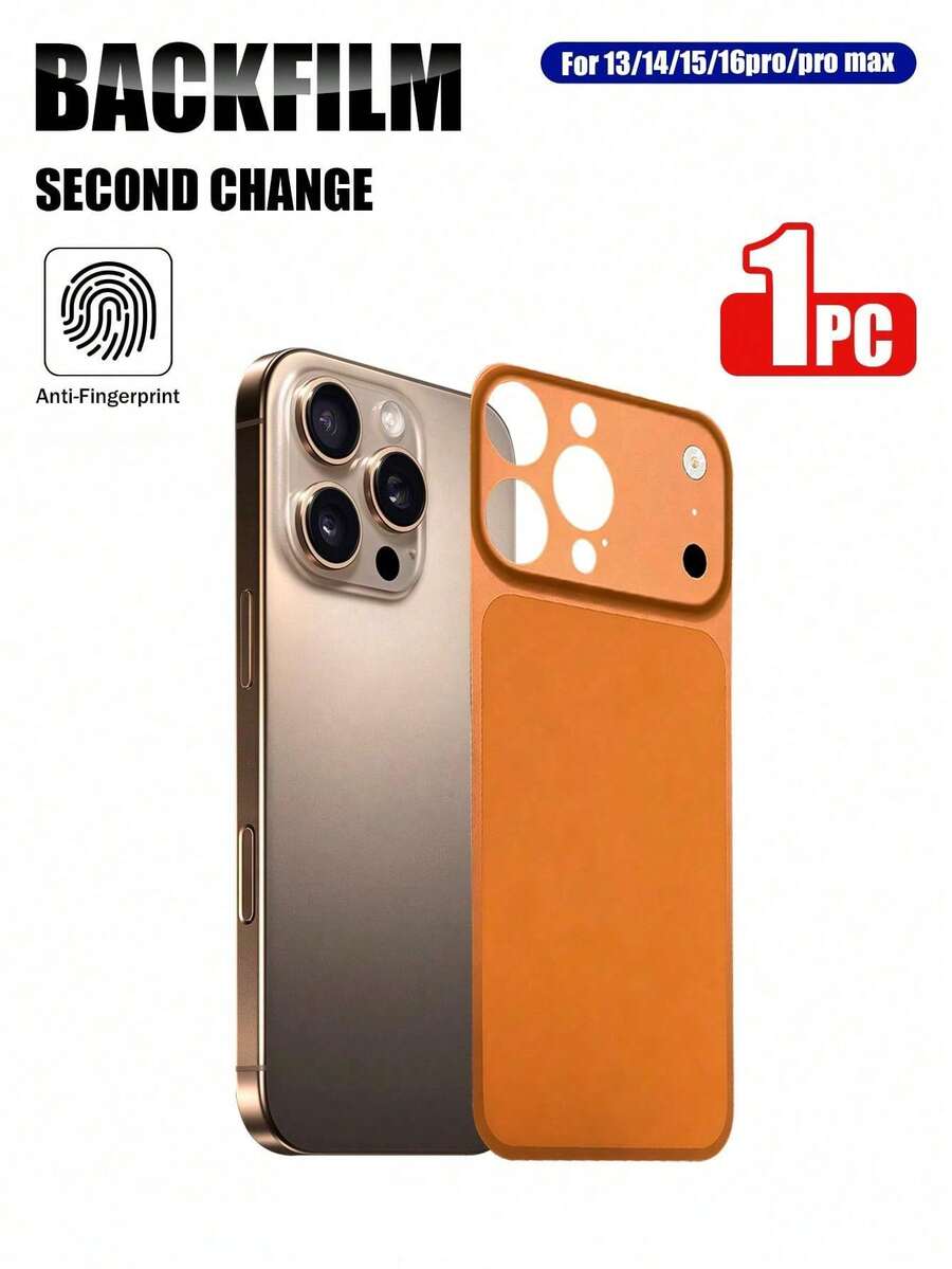 XINHONGYU Ultra-Thin Matte PC Back Film Intand Look Compatible With Iphone 17 Pro/17 Pro Max Compatible With IP16 Pro Max/15Pro/14pro Ultra-Thin Instant Change To 17Pro/17 Pro Max Matte PC Back Film - Orange - View 1