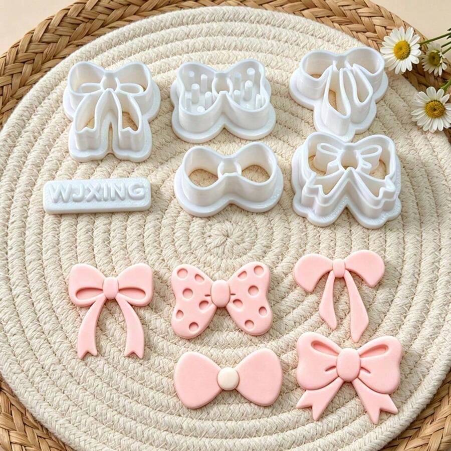 6Pcs Bow Pattern Clay Cutters, For Handmade Earring Pendant Ornament Craft, DIY Craft Lovers, Ideal Handmade Gift Choice
