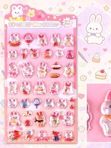 Mini Japanese Style New Cartoon 3D Embossed Stickers, Collage DIY Planner Stationery, Diary Decoration Cute Stickers For Students - Multicolor - View 5