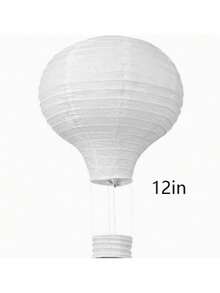 3/1pc White Hot Air Balloon Decoration 12 Inch Paper Lantern, Unique Home Lighting, Family Games, Wedding Birthday Anniversary Engagement Decor - Multicolor - View 4