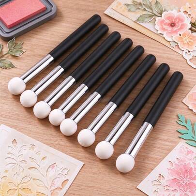 8/12pcs Sponge Applicators, Mini Paper Pouncers Craft Art Blending Brushes Painting Supplies