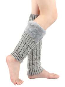Thickened Knitted Floral Pattern Leg Warmers, Warm And Comfortable, Suitable For Matching With Boots, Women's Winter Warm Leg Warmers - Multicolor - View 6