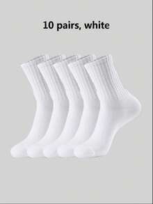 1/5/10 Pairs Unisex Comfortable Sports Socks, Suitable For Daily Casual Wear, Soft And Lightweight, Suitable For Autumn/Winter - Multicolor - View 12