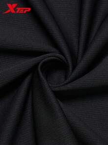 XTEP 2000km FUN Short Sleeve Men's Ice Silk T-Shirt Sports Running Top, Solid Black - True Black - View 6