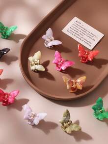 10/20/30/50pcs Amber Colored Marble Texture Hair Clips For Women, Elegant Delicate Small Claw Clips For Updo And Loose Hair, Daily Wear Hair Accessories - Multicolor - View 6
