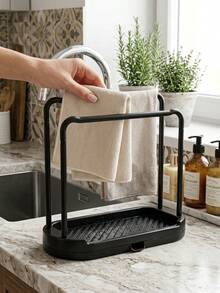 Rak Organizer Wastafel Dapur dengan Gantungan Lap Piring dan Baki Penampung Air, Tempat Spons Hitam untuk Meja Dapur, Rak Pengering Lap Piring untuk Pengorganisasian Dapur, Rak Pengering Lap Piring Plastik dengan Baki Penampung Air, Organizer Wastafel Dapur dan Rak Spons Dua Lapis, Rak Penyimpanan Meja Dapur untuk Lap Piring dan Penyimpanan Dapur Kecil, Juga Cocok untuk Penyimpanan, Dekorasi Taman Luar Ruangan, Dekorasi Kipas Angin, Dekorasi Ruangan - MultiWarna - View 9