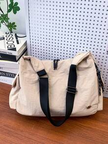 Navy Blue Nylon Large Capacity Tote Bag With Adjustable Shoulder Strap, Multiple Pockets, Lightweight, Commuter Casual One Shoulder Crossbody Large Bag - Multicolor - View 11