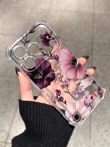Elegant Floral Card Holder Anti-Drop Phone Case Compatible With Apple 17 Pro Max 13 Pro 17/16/14 Pro Max Highly Attractive New Style 13 Best Friend 15 Phone Protective Shell Ins 12/12 Pro Niche 11 Fresh 15 Pro Max Card Holder Style 16 - Clear - View 1