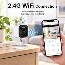 WiFi Smart Window Sticker Camera, Home No-Drill Monitoring Camera, 1080P HD Night Vision, Two-Way Audio, Mobile Remote Human Detection, Indoor Security Camera - White - View 5