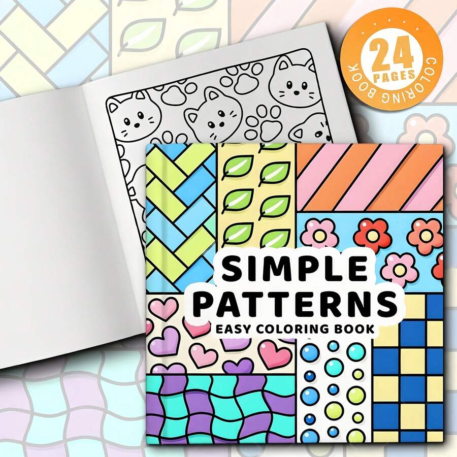 1pc Simple & Pattern Coloring Book, Featuring Cute & Cozy Daily Activities To Relax Mind And Body, Perfect Ideal Gift For Valentine's Day, Mother's Day, Thanksgiving, Birthday, New Year, Christmas, Halloween
