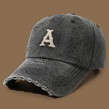 1pc Men's Washed Distressed Baseball Cap, Vintage Casual Duck Bill Hat For Daily Wear, Shopping, Travel And Gatherings - A - View 1