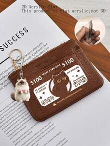 Fashion 2D Cat Pendant Coin Purse, Card Holder Coin Purse, Minimalist Anti-Theft Small Wallet, Travel Back To School Daily Accessory - Multicolor - View 15