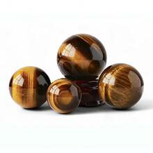Natural Crystal Tiger'S Eye Polished Ball, Each Ball Is Unique With Irregular Cracks And Small Holes, Which Are Normal. Random Pattern Shipping. - Yellow - View 13