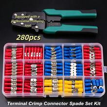 280pcs Electrical Connector Set, Assorted Cable Terminals, Insulated Crimp Terminals, Cold Pressed Terminals, Wire Connectors, Pre-Insulated Copper Terminals, Automotive Parts, Automotive Machinery, Marine Wiring, Men's Tools - A - View 1