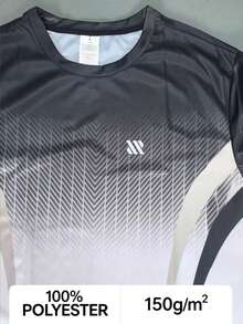 Men's Casual Sports 3D Print Long Sleeve Top - Black & White Design, Breathable Polyester, Round Neck - Machine Washable, Fall - Multicolor - View 7