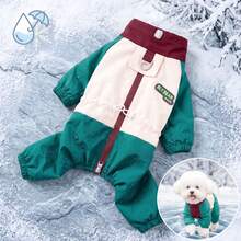 DomKim Multi-Color Dog Winter Warm Jacket, Waterproof Windproof Fleece Lining Coat, Built-In D-Ring Chest Harness, Zipper Closure Easy On/Off, Comfortable Cold Weather Clothing For Small To Medium Dogs, Daily Dog Walking Outfit, Red, Grey, Cream White - Multicolor - View 11