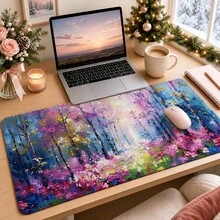 1 buah Alas Meja Lukisan Minyak Hutan Impresionis, Alas Meja Serbaguna untuk Riasan dan Seni Kuku, Pelindung Meja Anti Selip Ukuran S/M/L/XL - View 11