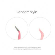 Rose Red Minimalist Eyelash Tweezers, Straight And Curved Head Design, Two Tweezer Head Options, Fine Design, Easily Meet Various Needs. Thickened Steel, High Hardness, Good Elasticity, Durable. Equipped With Protective Cover To Prevent Hand Injury - Hot Pink - View 8
